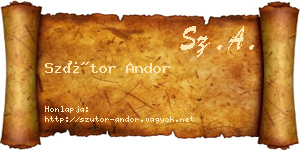 Szútor Andor névjegykártya